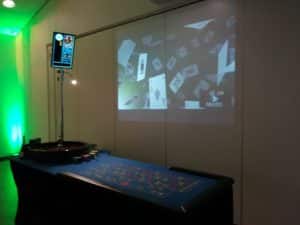 Roulette table with the live roulette display screen
