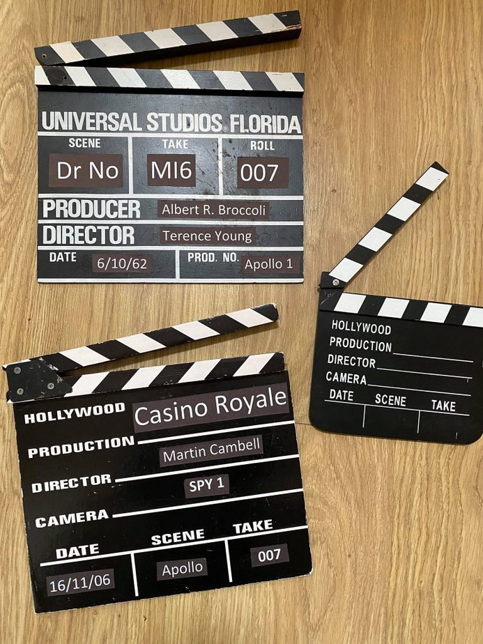 Bond film clapper boards