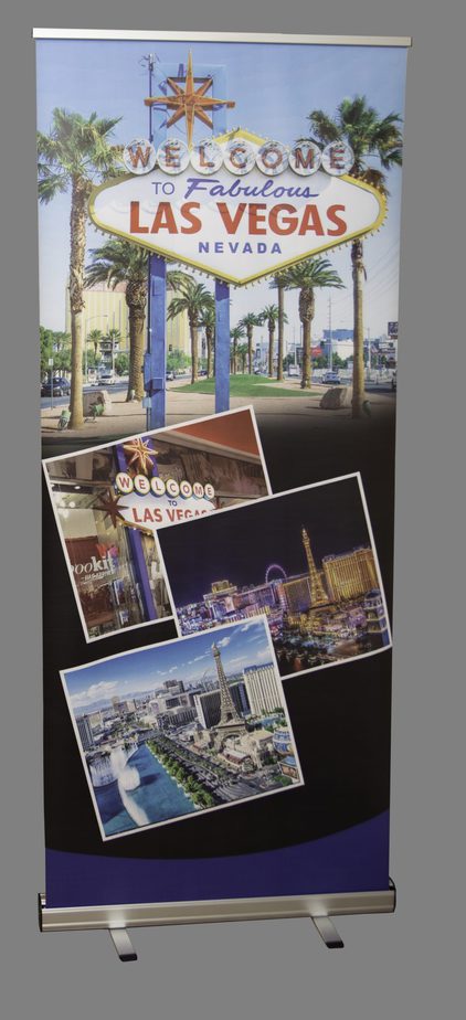 Las Vegas roller banner with Strip photos