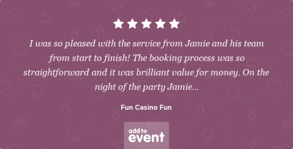Five star review of Fun Casino Fun from Add to Event