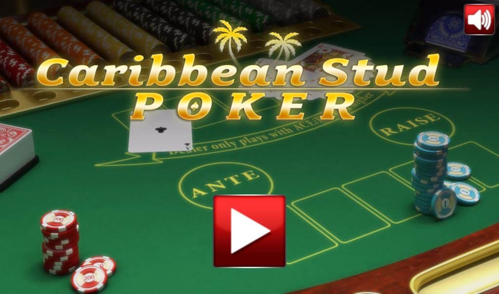Caribbean Stud Poker online game start screen