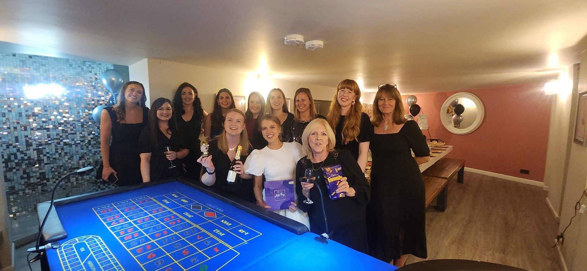 Group of women at a roulette table at a private party